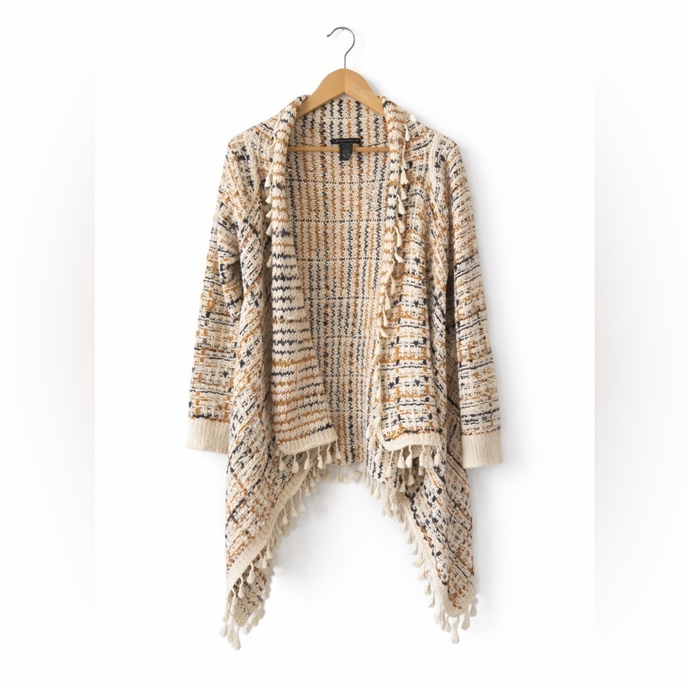 Do Everything in Love Cream and Tan Tassel Cardigan
